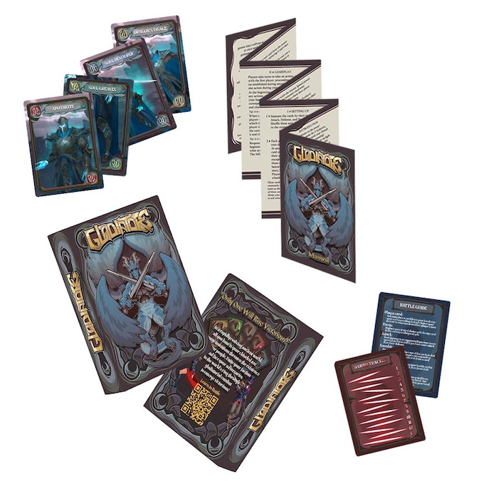 Contents of the Gladiators First Edition Box on Kickstarter